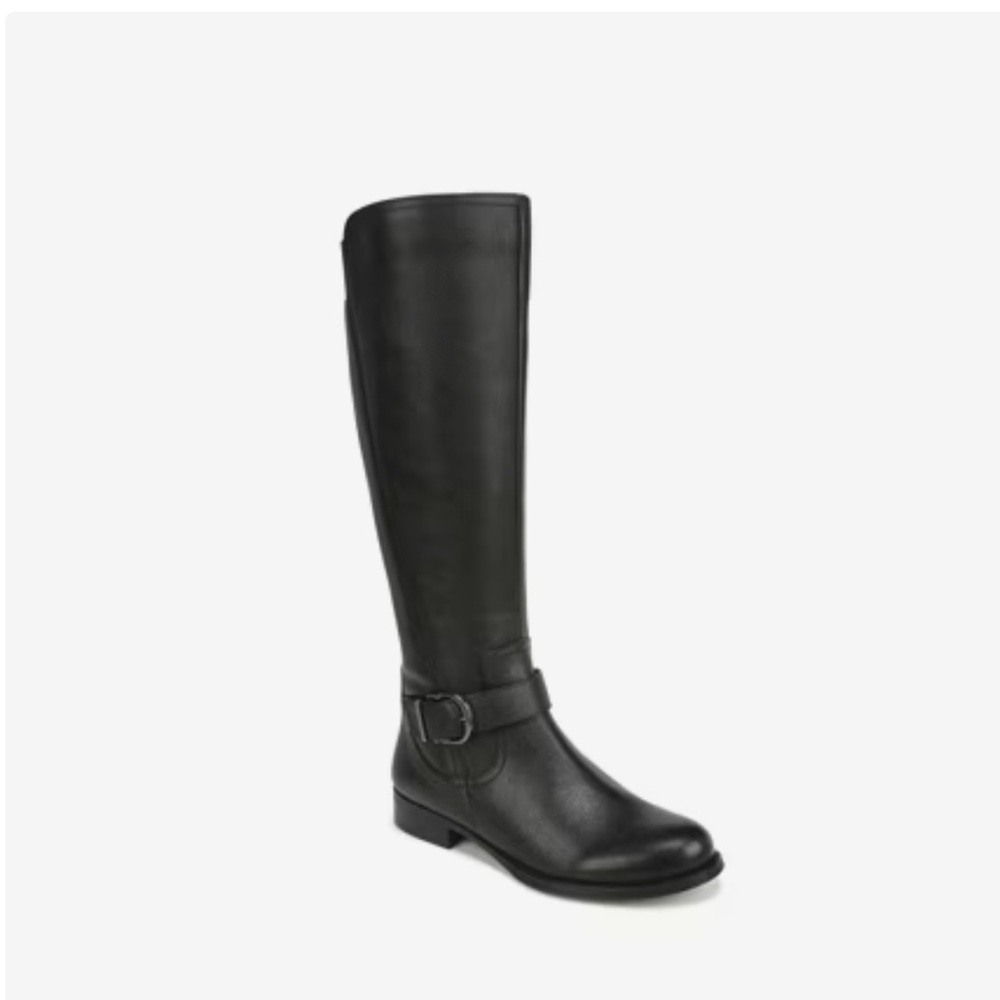 NEW Naturalizer Jaya Riding Boot black leather medium width wide calf size 8